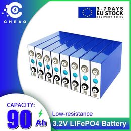 Grade A 3.2V Lifepo4 90Ah Battery 8/16/32PCS Rechargeable Batteri DIY RV Vans Boats Golf Cart Solar Cell Pack European Warehouse