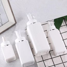 White PET Square Lotion Pump Bottles Alcohol Gel Disinfectant Shampoo Hand Sanitizer Bottle Cosmetic Sub-Packing Plastic Bottle