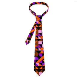 Bow Ties Abstract Geo Print Tie Colourful Geometric Wedding Party Neck Men Vintage Cool Necktie Accessories Custom DIY Collar