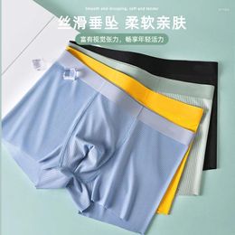 Underpants Underwear Men's Ice Silk Traceless Thread Flat Corner Pants Sports Antibacterial Modal Crotch Summer Youth Four