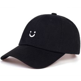 Ball Caps Spring autumn cotton baseball cap men women hip-hop dad hat adjustable sports golf caps smiley embroidered trucker hats P230412