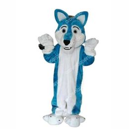 Hot Sales Blue Dog Mascot Costumes Halloween Cartoon Character Outfit Suit Xmas Outdoor Party Outfit Unisex Promotional Advertising Clothings