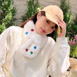 Scarves Fashion Women Cross Scarf Soft Plush Winter Warm Neck Warmer Elegant Faux Fur Collar Ladies Snood D466