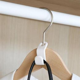 Hangers & Racks 12 6 Pcs Mini Hanger Connector Hook Stacking Plastic Coat Rack Bracket Saves Space For Clothes Clothing272Z