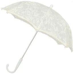 Umbrellas Baby Bath Essentials Lace Umbrella Parasol Bridal Decorative Decorate Flower Girl White Bridegroom For Women