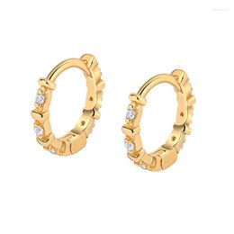 Hoop Earrings 925 Sterling Silver Needle Metal Round Huggies Earring For Women Gold Color Rock Punk 2023 Jewelry Accessory