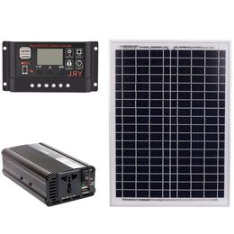 Freeshipping 18V20W Solar Panel 12V / 24V Controller 1500W Inverter AC220V Kit, Suitable For Outdoor And Home Solar Energy-Saving P Kbgwo