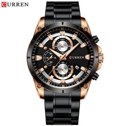 Wristwatches Top Brand Men's Casual Sport Alloy Military Stainless Steel Watches Outdoor Chronograph Waterproof Relojes Montre Homme