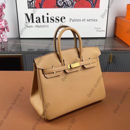 Classic Tote Brand Designer Wrist Bag using imported original Swift leather all handmade hand beeswax thread sewn 24K gold electroplated hardware shoulder bag