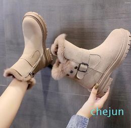 Snow Winter Fur Warm Platform Chunky Ankel Sexy Goth Women Designer Shoes