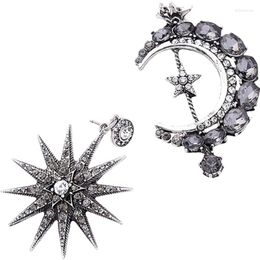 Dangle Earrings Crystal Fashion Shining Star Women Party Moon Asymmetric Drop Jewellery