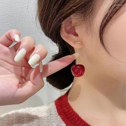 Stud Earrings Accessories For Women Red Cherry Fruit Statement Dangle Earring Wedding Party Korean Jewellery Gift Mujer