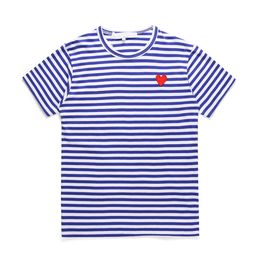 2023 Men's T shirts CDG Cotton Breathable Women Clothes Commes Des Embroidery Heart Striped tank top Play Couple Lovers t shirt crop top oversize Cool Summer Caual Wear