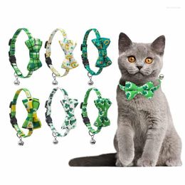 Dog Collars S Pet Supplies Accessories Irish Day Cat Collar Bow Removable Bell St. Patrick's Small Medium