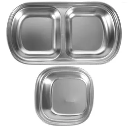 Plates 2 Pcs Container Stainless Steel Dishes Sauce Pot Soy 304 Dipping