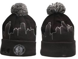 Brooklyn Beanies Nets Beanie Cap Wool Warm Sport Knit Hat Basketball North American Team Striped Sideline USA College Cuffed Pom Hats Men Women a1