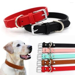 Dog Collars Adjustable Leather Collar For Small Medium Large Dogs Fashion Pet Chihuahua Pitbull Puppy 5 Colours 2023