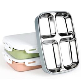 Dinnerware Sets Bento Boxes Stainless Steel Lunch Box Leak Proof Japanese Container Thermal Lunchbox Adult Children 4 Grid2367
