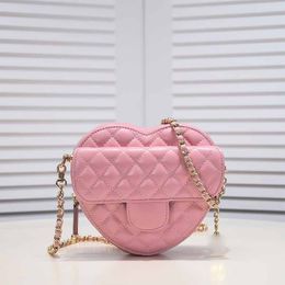 cross body bag Woman love purse Chain Crossbody Bag Designer Handbag Leather Shoulder wallet Brands Mini Heart Love With Gold Sling 17CM Cheap Luxury