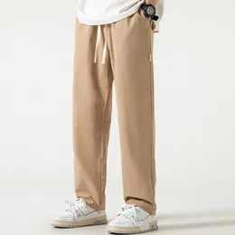 Men's Pants Spring Men Cotton Cargo Oversize Hip Hop Joggers Drawstring Streetwear Elastic Waist Loose Straight Work Trousers