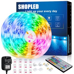 LED Strip Lights With Remote 5M, Flexible Colour Changing Led Lights for Bedroom, 5050 RGB Led Tape Lights with 44key IR Remote, 24V for Room, Bar, TV, Kitchen, Party