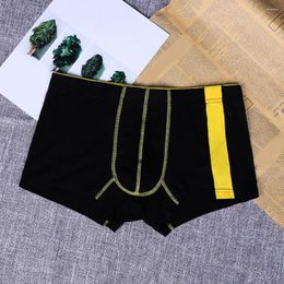 Underpants Mens Cotton Breathable Patchwork Seamless Boxer Underwear Brief Middle Waist Panties Lingerie Male Pouch Shorts