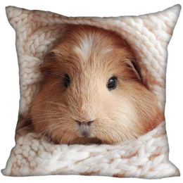 Pillow Case Custom Pillowcase Guinea Pig Square Zipper Cover 35X35 45X45 60X60cm(Two Sides) Print Your Pictures Cases