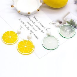 Dangle Earrings Japanese And Korean Personality Funny Fruit Orange Lemon Pendant For Women Sweet Temperament Party