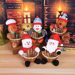 Christmas Decorations Santa Claus Snowman Candy Basket Merry Decoration For Home Xmas Kids Gifts Noel Navidad Happy Year 2022237t