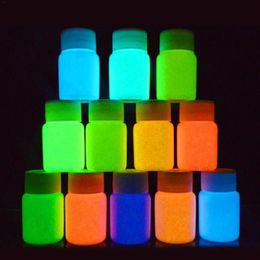 30g lot Colorful Poluminescent Powder Luminous Phosphor Pigment For Body Face Skin DIY Paint Print Glow In Dark Dust Party Decorat262h