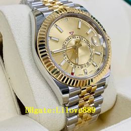 2023 QC Check Reloj de pulsera de lujo A ESTRENAR Sky-Dweller Oro blanco DIAL AZUL 42 mm Reloj Jubilee 326934 Reloj mecánico automático para hombres 9003