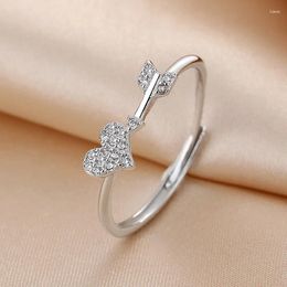 Cluster Rings Luxury Ladies Cupid Inlaid Shiny Zircon For Women Fashion Jewellery Wedding Dating Engagement Ring Valentine's Day Gift