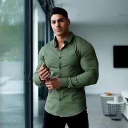 Men's Casual Shirts Summer Men's Casual Solid Colour Shirt Non Iron High Quality Wrinkle Resistant Long Sleeve Men's Top 230412