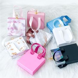 False Eyelashes Custom Ribbon Eyelash Boxes Packaging With Logo Wholesale Customise Print Beaty Makeup Package Box For