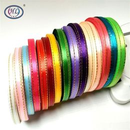 HL 10 rolls 250 yards 6mm Lots colors Phnom penh DIY weaving satin ribbon packing belt wedding Christmas decorations 201128226Q