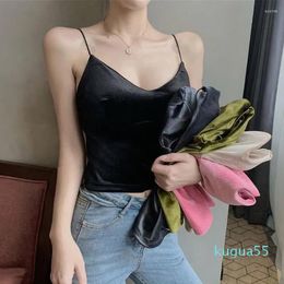 2023-Women's Tanks Underwear Crop Women V-Neck Tops Winter Warm Sleeveless Body Vest Slim Undershirt Korean Fashion Clothing