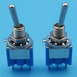 Free Shipping 500Pcs Blue MTS-102 3-Pin 6MM Mini SPDT ON--ON 6A 125VAC Toggle Switches Pdsqb