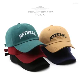 Ball Caps Cotton Baseball Cap For Women And Men "NATURAL" Embroidered Hat Casual Snapback Hats Summer Sun Unisex Gorras