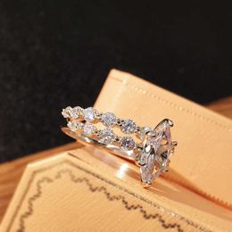 Rings Band Rings Cute Female Small Lab Diamond Ring Set % Real 925 Sterling Silver Engagement Ring Vintage Luxury Wedding Rings For Wome