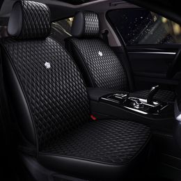 Faux Leather Car Seat Covers Breathable Waterproof Auto Cover Fit for Cars SUV Truck Sedan,Universal Full Seat -Black Accessories Cushion