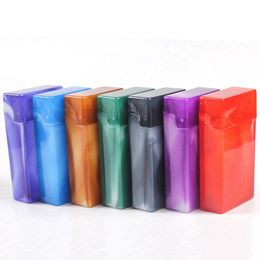 Latest Colourful Plastic Lengthening Cigarette Case House Herb Tobacco Spice Miller Storage Box Portable Flip Cover Stash Cases Smoking Holder Container