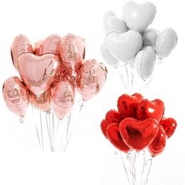 10pcs Multi Rose Gold Heart Foil Balloons Confetti Latex Birthday Baloons Birthday Party Decorations Kids Adult Wedding Ballons1247c
