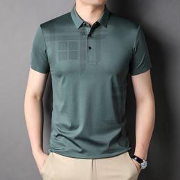 Men's Polos MLSHP Summer Seamless Golf Men's Polo Shirt High Quality Short Sleeve Solid Colour Thin Men's T-shirt Simple Men's T-shirt 3XL 230412