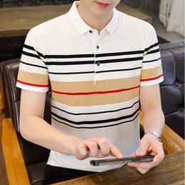 Men's T-Shirts Summer new style short sleeve lapel polo shirt slim fit versatile top men's casual cotton short sleeve T-shirt half sleeve