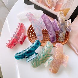 11.5CM Fashion Crab Hair Clip Women Acetate Hair Clips Elegant Colourful Marbling Large Claw Clip Girls Hair Accessories Barrettes