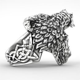 BY Stainless Steel Viking Bear Man Ring Titanium Punk Biker Ring Charm Jewelry Rings274J