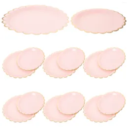 Plates 16 Pcs Disposable Fruit Plate Paper Party Cake Pans Disc Dessert Dinnerware Tableware Gathering