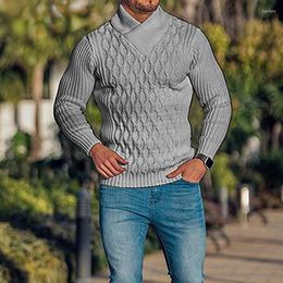 Men's Sweaters 2023 Autumn Winter Tough Guy Men's Knitted Pullover Trendy Personality Male Elegant Mature Turtleneck Stylish