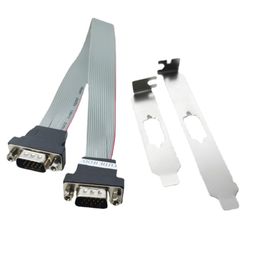 Mainboard Integrated Graphics Card VGA Interface 15Pin to Male Video Full Half Size Bracket Flexible Flat Cable 30cm