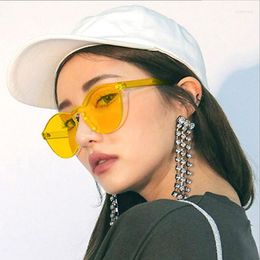 Sunglasses Summer Round Woman Brand Designer Transparent Shades Blue Sun Glasses Cool Color UV400 Gafas